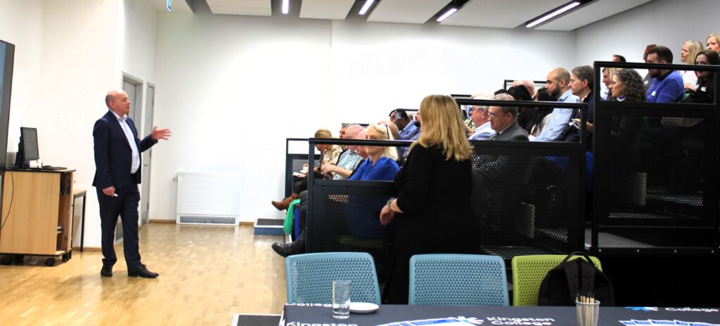 Guests watching Mathew Hamilton speak at the Future of Work in South London Event